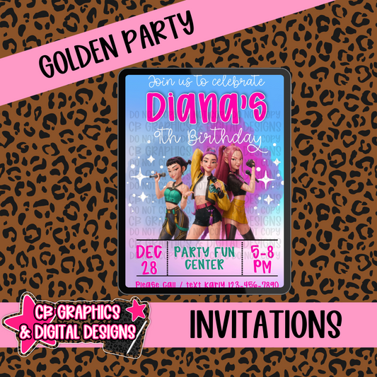Golden Party Invite