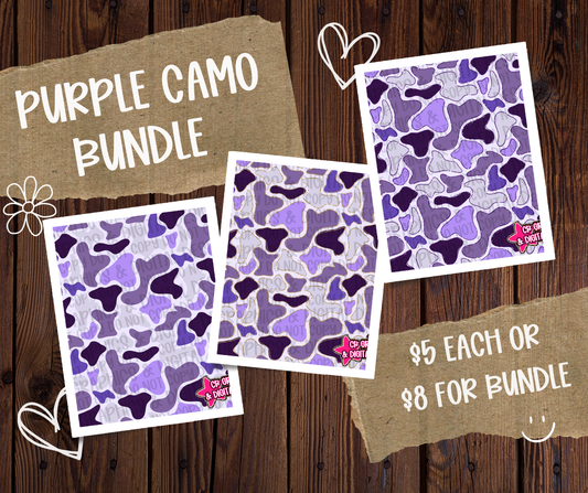 3 Purple Camo Seamless Bundle